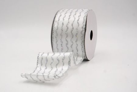 White_Glitter Vertical Wavy Stripe Wired Ribbon_KF9876G-1