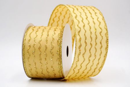 White_Glitter Vertical Wavy Stripe Wired Ribbon_KF9876G-6