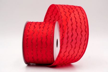 Red_Glitter Vertical Wavy Stripe Wired Ribbon_KF9876GC-7-7
