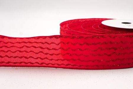 Red_Glitter Vertical Wavy Stripe Wired Ribbon_KF9876GC-7-7