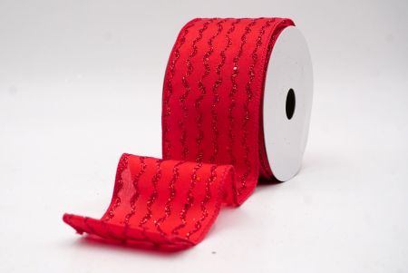 Red_Glitter Vertical Wavy Stripe Wired Ribbon_KF9876GC-7-7