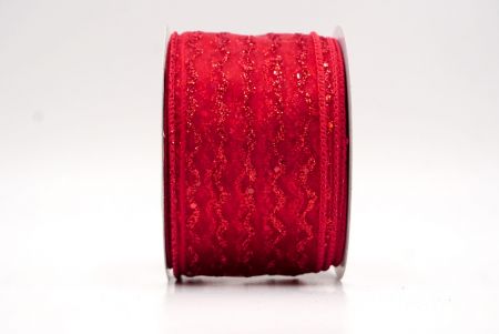 Red Sheer_Glitter Vertical Wavy Stripe Wired Ribbon_KF9877GC-7-7