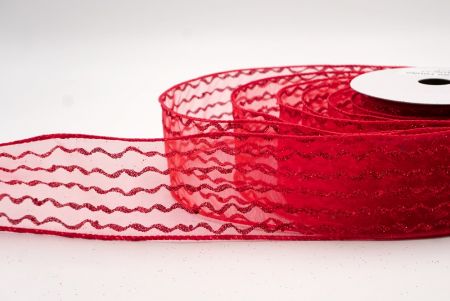 Red Sheer_Glitter Vertical Wavy Stripe Wired Ribbon_KF9877GC-7-7