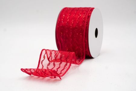 Red Sheer_Glitter Vertical Wavy Stripe Wired Ribbon_KF9877GC-7-7