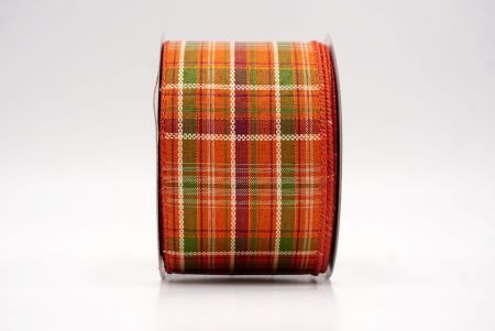Orange_Classic Plaid and Check Wired Ribbon_KF9878GC-42-220