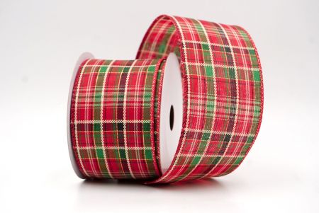 Red_Classic Plaid and Check Wired Ribbon_KF9878GC-7-7