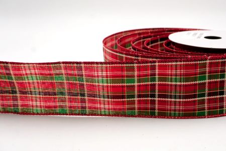 Red_Classic Plaid and Check Wired Ribbon_KF9878GC-7-7