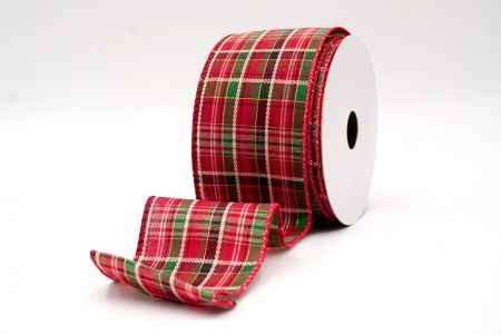Red_Classic Plaid and Check Wired Ribbon_KF9878GC-7-7