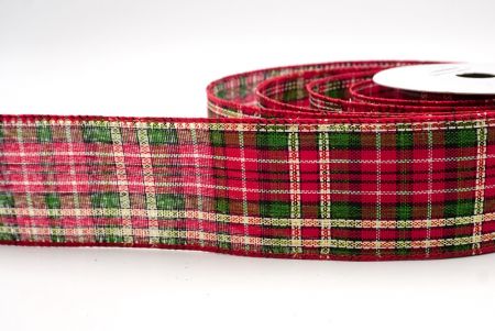 Red_Classic Plaid and Check Wired Ribbon_KF9879GC-7-7