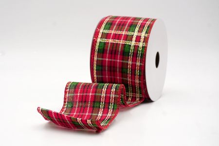 Red_Classic Plaid and Check Wired Ribbon_KF9879GC-7-7