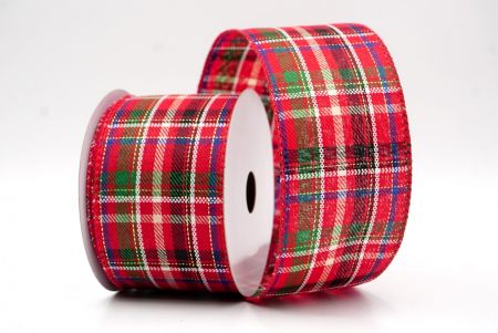 Red_Classic Plaid and Check Wired Ribbon_KF9880GC-7-7