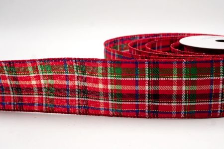Red_Classic Plaid and Check Wired Ribbon_KF9880GC-7-7