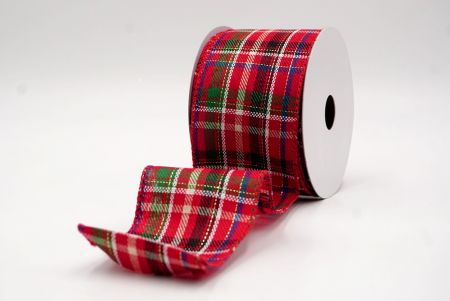 Red_Classic Plaid and Check Wired Ribbon_KF9880GC-7-7
