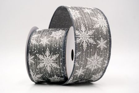 Festive Winter Snowflake Wired Ribbon_KF9882GC-50-123