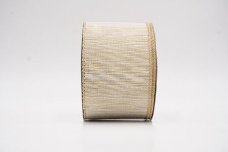 Light Brown Elegant Burlap Textured Wired Ribbon_KF9883GC-13-183