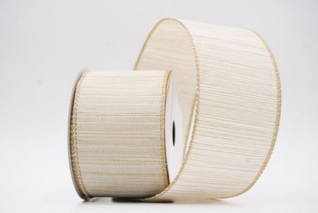Light Brown Elegant Burlap Textured Wired Ribbon_KF9883GC-13-183