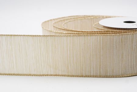 Light Brown Elegant Burlap Textured Wired Ribbon_KF9883GC-13-183