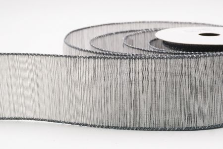Gray Elegant Burlap Textured Wired Ribbon_KF9883GC-50-123