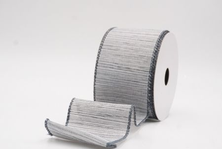 Gray Elegant Burlap Textured Wired Ribbon_KF9883GC-50-123