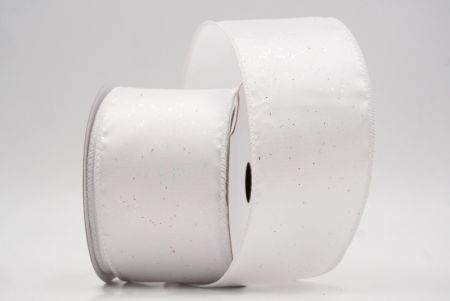 White_Solid Color Glitter Sprinkled Wired Ribbon_KF9889GC-1-1