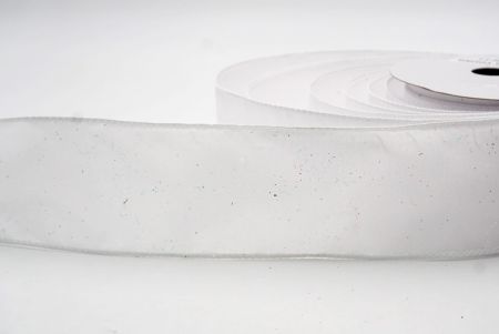 White_Solid Color Glitter Sprinkled Wired Ribbon_KF9889GC-1-1