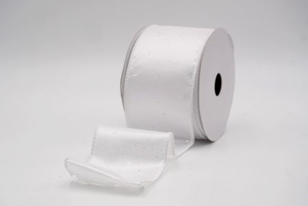White_Solid Color Glitter Sprinkled Wired Ribbon_KF9889GC-1-1