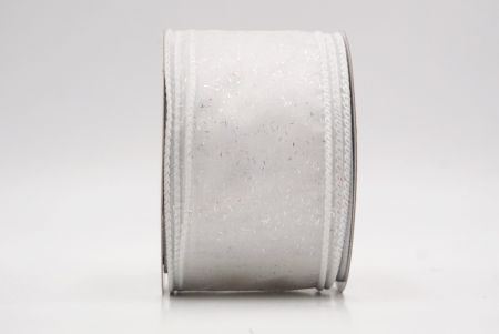White Sheer_Solid Color Glitter Sprinkled Wired Ribbon_KF9890GC-1-1