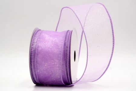 Purple Sheer_Solid Color Glitter Sprinkled Wired Ribbon_KF9890GC-11-11