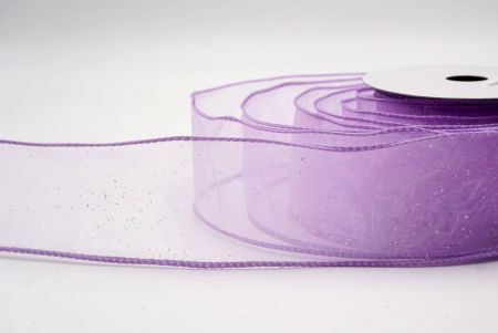 Purple Sheer_Solid Color Glitter Sprinkled Wired Ribbon_KF9890GC-11-11