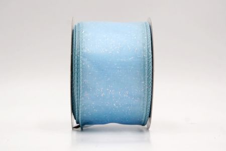Baby Blue Sheer_Solid Color Glitter Sprinkled Wired Ribbon_KF9890GC-12-12