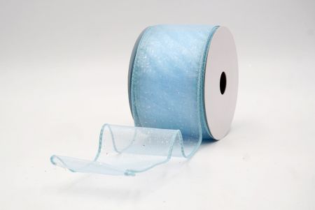 Baby Blue Sheer_Solid Color Glitter Sprinkled Wired Ribbon_KF9890GC-12-12