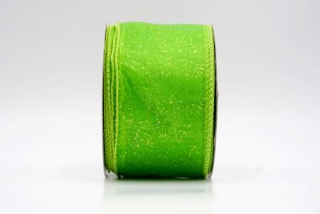 Light Green Sheer_Solid Color Glitter Sprinkled Wired Ribbon_KF9890GC-15-190