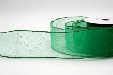 Green Sheer_Solid Color Glitter Sprinkled Wired Ribbon_KF9890GC-3-127