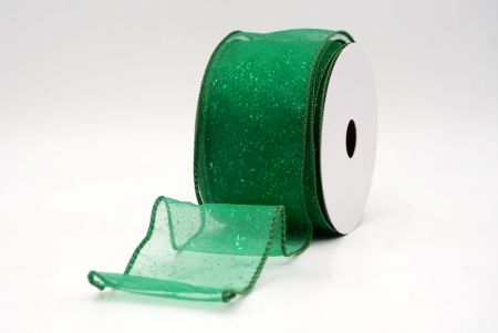 Green Sheer_Solid Color Glitter Sprinkled Wired Ribbon_KF9890GC-3-127