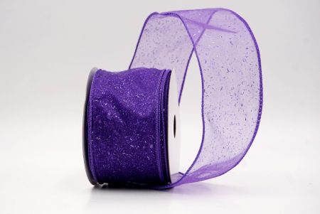 Violet Sheer_Solid Color Glitter Sprinkled Wired Ribbon_KF9890GC-34-34