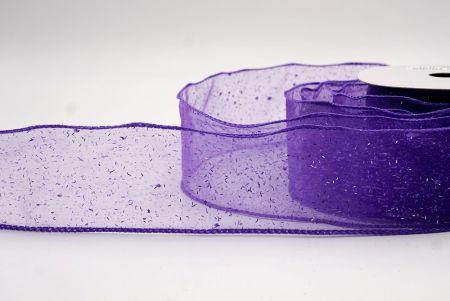 Violet Sheer_Solid Color Glitter Sprinkled Wired Ribbon_KF9890GC-34-34