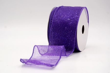 Violet Sheer_Solid Color Glitter Sprinkled Wired Ribbon_KF9890GC-34-34