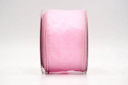 Pink Sheer_Solid Color Glitter Sprinkled Wired Ribbon_KF9890GC-5-5