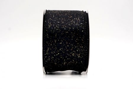 Black Sheer_Solid Color Glitter Sprinkled Wired Ribbon_KF9890GC-53G-53