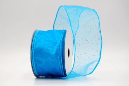 Lt.Blue Sheer_Solid Color Glitter Sprinkled Wired Ribbon_KF9890GC-55-216