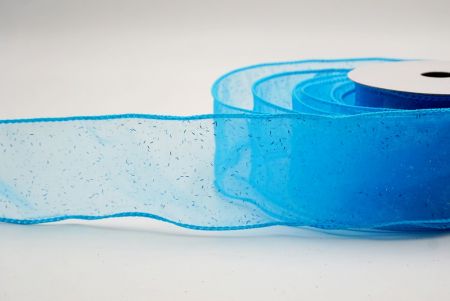 Lt.Blue Sheer_Solid Color Glitter Sprinkled Wired Ribbon_KF9890GC-55-216