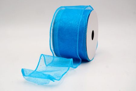 Lt.Blue Sheer_Solid Color Glitter Sprinkled Wired Ribbon_KF9890GC-55-216