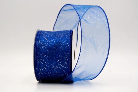 Blue Sheer_Solid Color Glitter Sprinkled Wired Ribbon_KF9890GC-56-151