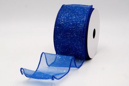Blue Sheer_Solid Color Glitter Sprinkled Wired Ribbon_KF9890GC-56-151