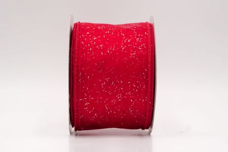 Red Sheer_Solid Color Glitter Sprinkled Wired Ribbon_KF9890GC-7-7