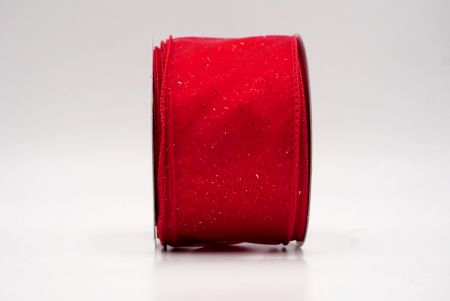 Red Sheer_Solid Color Glitter Sprinkled Wired Ribbon_KF9890GC-7R-7