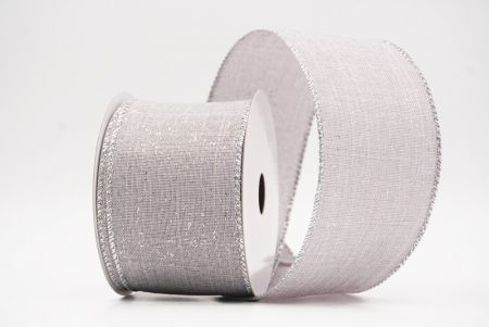 Gray Glitter Solid Colors Wired Ribbon_KF9891G-50