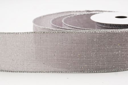 Gray Glitter Solid Colors Wired Ribbon_KF9891G-50