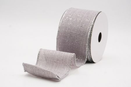 Gray Glitter Solid Colors Wired Ribbon_KF9891G-50