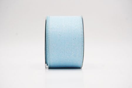 Light Blue Glitter Solid Colors Wired Ribbon_KF9891GC-12-12